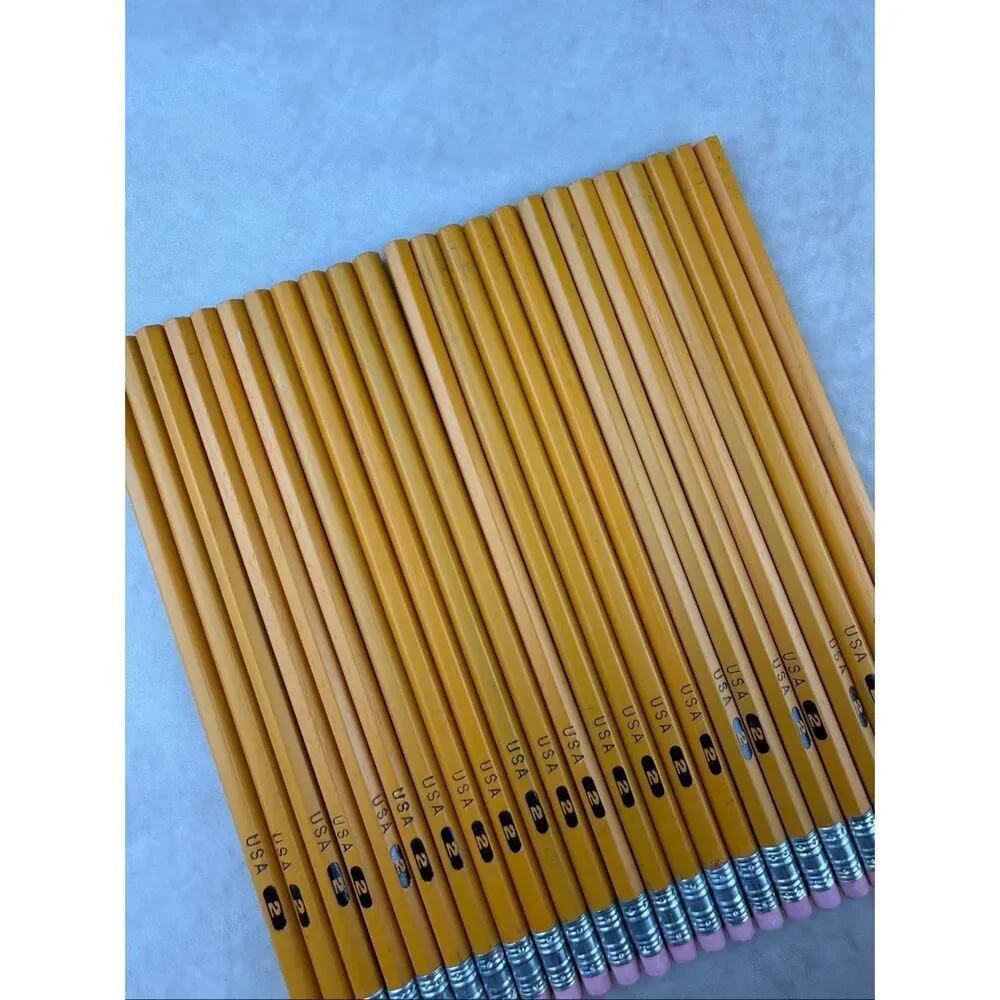Vintage USA Made Pencils Lot of 24 Unused #2 Yellow Wood